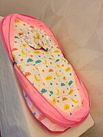 Muslin Foldable Baby Net Bed – Soft Pink