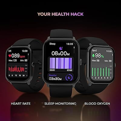beatXP Marv Super Smart Watch| 2.0" HD Display | Ezy Pair Bluetooth Calling | AI Voice Assitance | Upto 7 Day Battery | 200+ Watchfaces | 100+ Sports Modes | SpO2 | Sleep Monitoring
