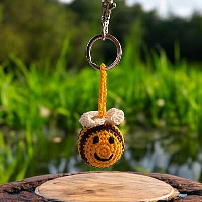 Crochet Bee Key Chain