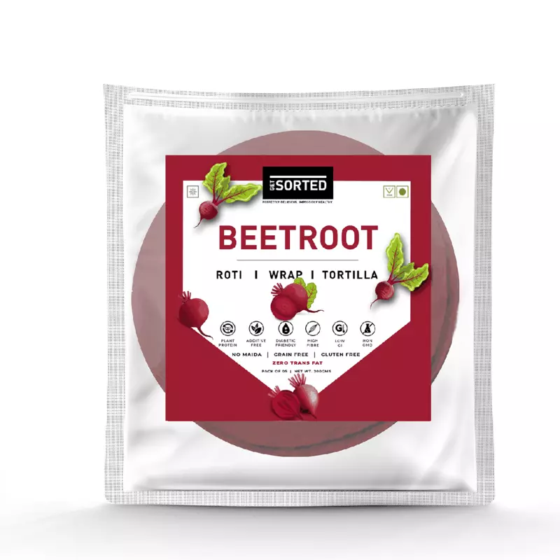 Beetroot Roti (Pack Of 5) | 4.4 Gms Net Carbs