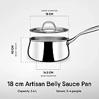 Stahl Artisan Triply Stainless steel Belly Sauce Pan