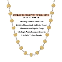 925 Sterling Silver tied Sandalwood Mala 54 Pure Beads of Fragrance , Peace