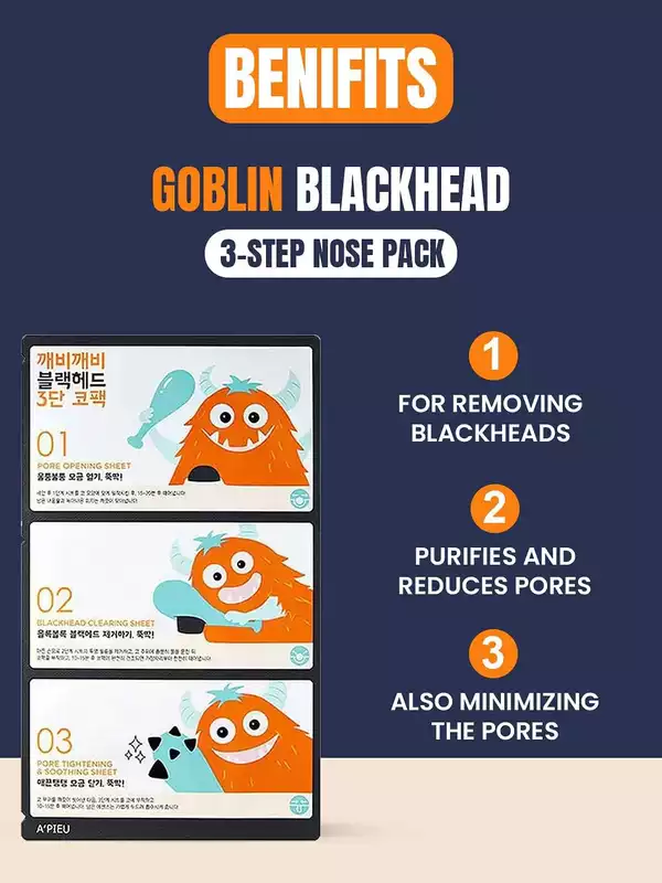 A’PIEU GOBLIN BLACKHEAD 3- STEP NOSE SHEET