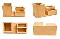Pinewood Pen Stand With Card Holder