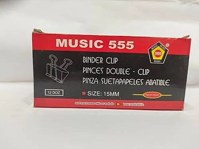 MUSIC 555 Black Binder Clip