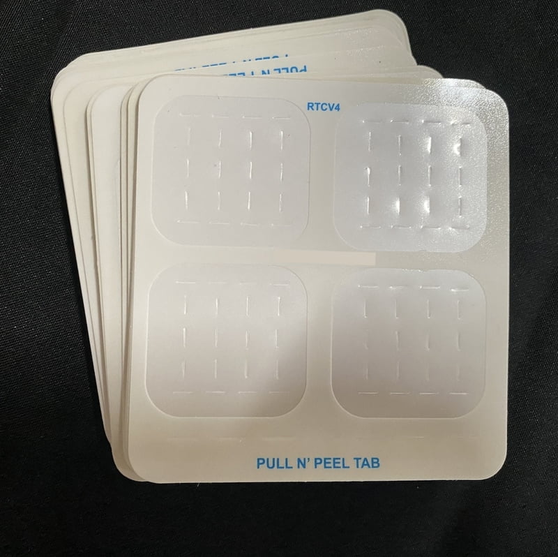 Bioassay tray lid stickers pull n peel