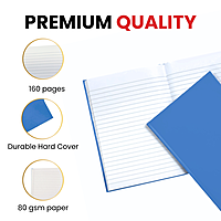 A5 160 Pages 8mm Ruled Charcoal Black Casebound Notebook