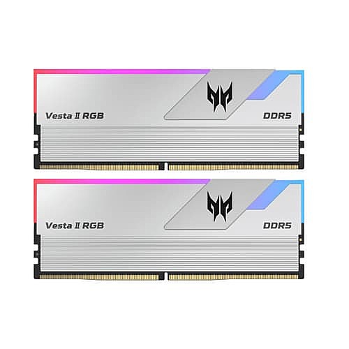 Acer Predator Vesta II RGB Silver 32GB DDR5 7200MHz RAM – CL34 | 16GB×2 UDIMM