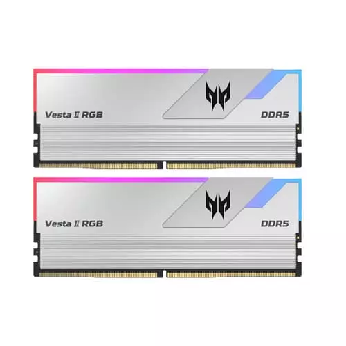 Acer Predator Vesta II RGB Silver 32GB DDR5 7200MHz RAM – CL34 | 16GB×2 UDIMM