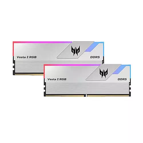Acer Predator Vesta II RGB Silver 32GB (16GBx2) DDR5 6000MHz CL32 Desktop RAM – UDIMM