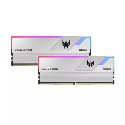 Acer Predator Vesta II RGB Silver 32GB (16GBx2) DDR5 6000MHz CL32 Desktop RAM – UDIMM