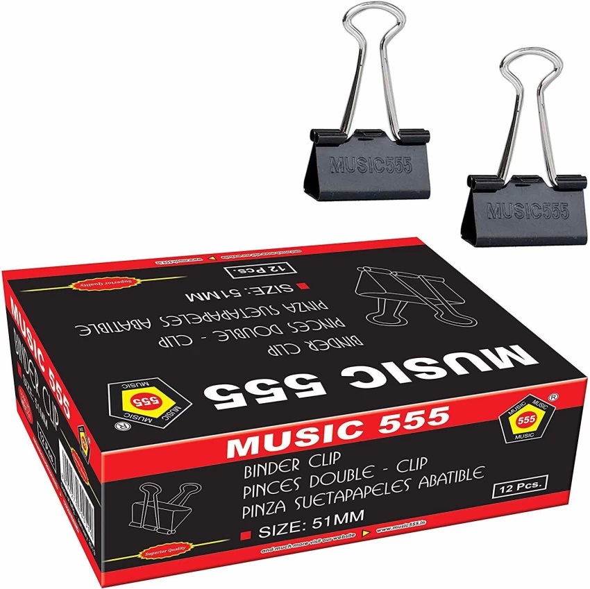 MUSIC 555 Black Binder Clip