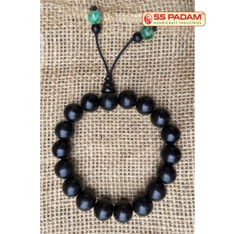 12MM Black Ebony Wood Karungali Bracelet 100% Original