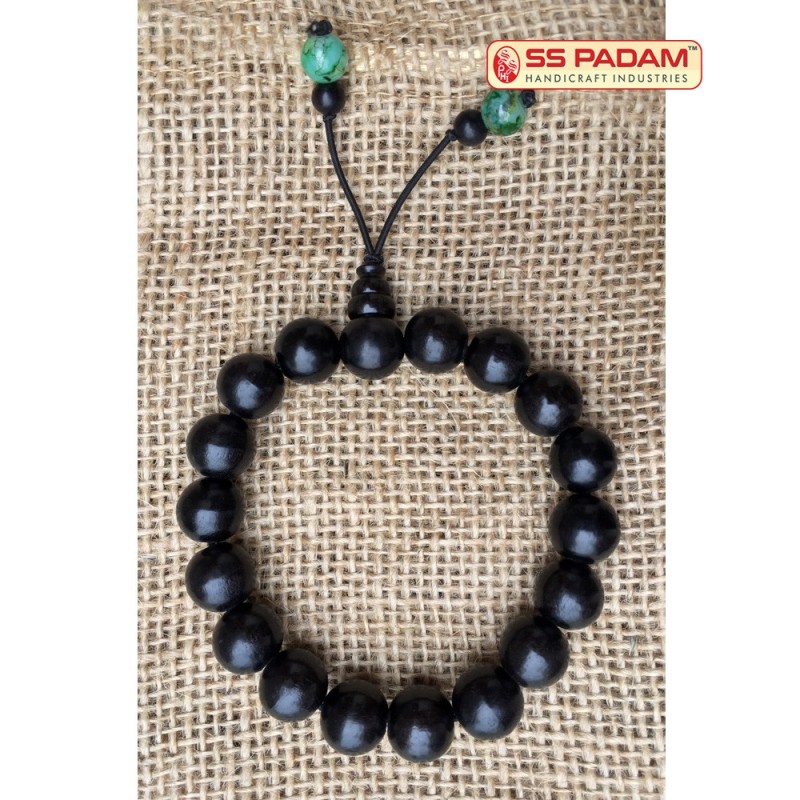 12MM Black Ebony Wood Karungali Bracelet 100% Original