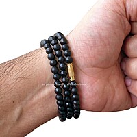 6MM Black Ebony Wood Karungali Mala for Neck & Wrist