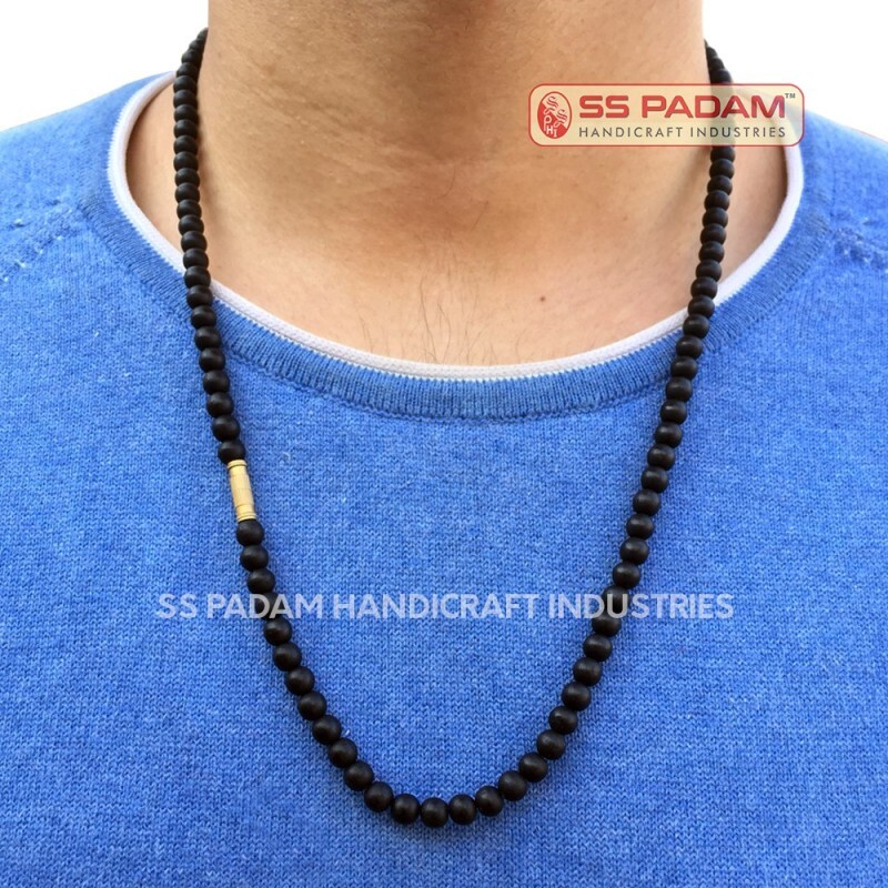 6MM Black Ebony Wood Karungali Mala for Neck & Wrist
