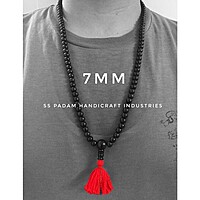 7MM Black Ebony Wood Karungali Mala 100% Original