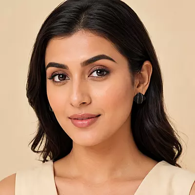 Noiré Black Sculpted Gold-Tone Stud Earrings