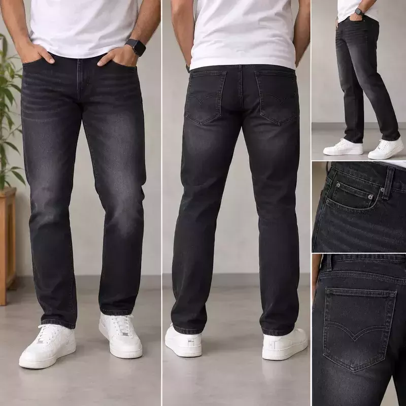 Men’s Charcoal Black Slim Fit Denim Jeans
