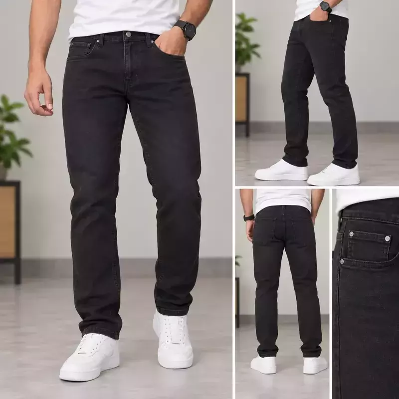 Men’s Black Slim Fit Casual Denim Jeans