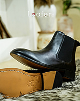 BLACK SOFTY LEATHER CHEALSEA BOOT WITH ZIP