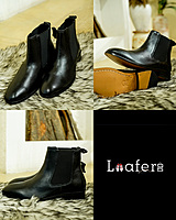 BLACK SOFTY LEATHER CHEALSEA BOOT WITH ZIP