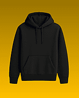 Unisex Black Plain All-Weather Hoodie