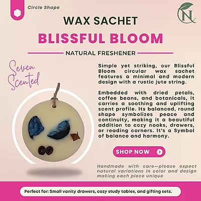 Natural Wax Sachet – Seven Scented Botanical Blend | Available in Rectangle, Oval, Hexa & Circle