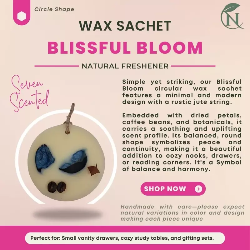 Natural Wax Sachet – Seven Scented Botanical Blend | Available in Rectangle, Oval, Hexa & Circle