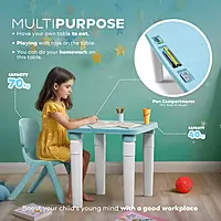 Kids Study Table & Chair Set – Light Blue