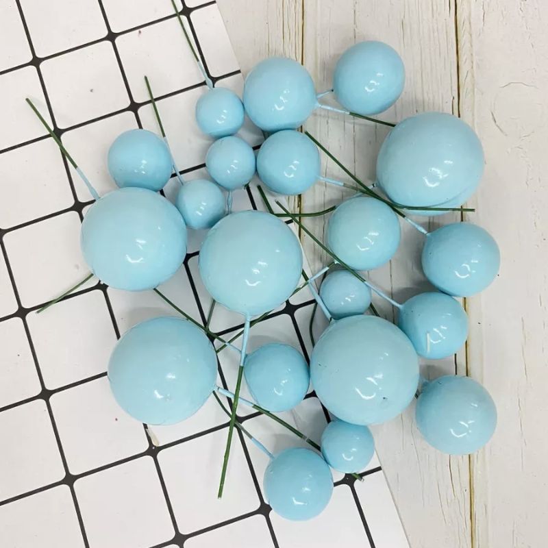 Faux balls Sky Blue