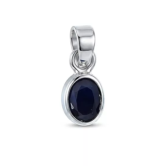 92.5 Sterling Silver Blue Sapphire Pendant