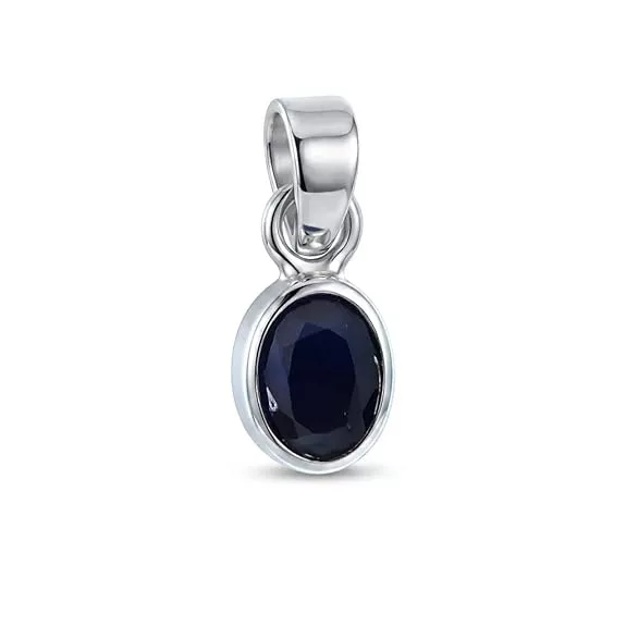 92.5 Sterling Silver Blue Sapphire Pendant