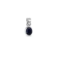 92.5 Sterling Silver Blue Sapphire Pendant