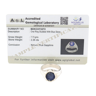 Pure Silver Natural Blue Stone Ring-Neelam Pure Silver Natural Blue Stone Ring-Neelam