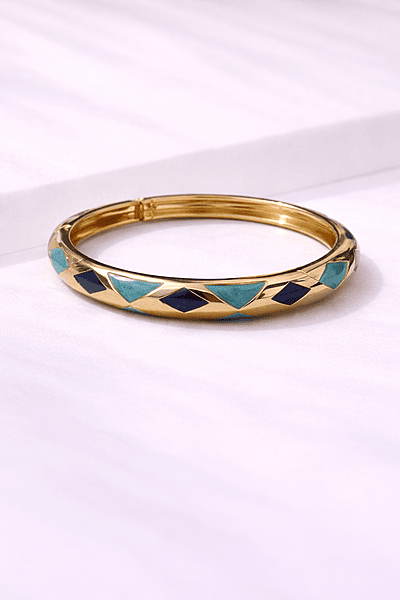 Blue enamel stylish adjustable kada