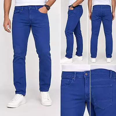 Men’s Royal Blue Slim Fit Stretch Denim Jeans