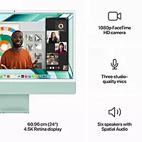 Apple iMac (Apple M3 Chip/ 8-core CPU/ 16GB RAM/ 512GB SSD/ 24-inch (60.96 cm) 4.5K Retina display / 10-core GPU/ macOS/ Blue) | MR7F3HN/A