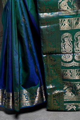 Blue Green Dual tone Heeran Swarnachari