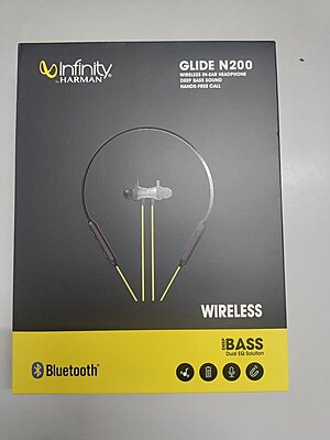 Infinity - JBL Glide 120, in Ear Wireless Earphones with Mic, Deep Bass, Dual Equalizer, 12mm Drivers, Premium Metal Earbuds, Comfortable Flex Neckband