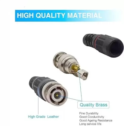 BNC connector Gold Plastic for CCTV Camera Installation Wire Connector  (Black)