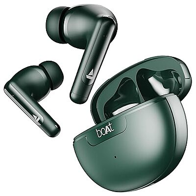 boAt Airdopes 161 ANC TWS Earbuds – 32dB Active Noise Cancellation, 50 Hours Playback, ASAP Charge, Bluetooth – Green