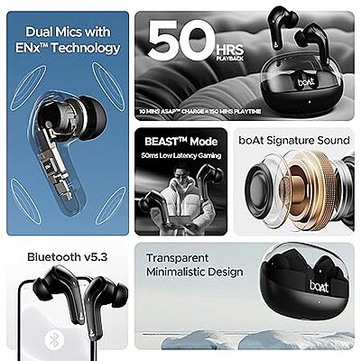 boAt Airdopes 311 Pro Transparent