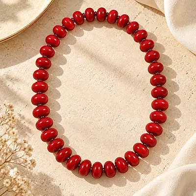 Rouvelle Ruby Red Beaded Statement Necklace