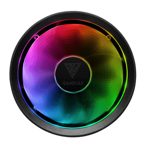 Gamdias Boreas E1L-010 Low-Profile CPU Air Cooler – 90mm RGB Fan | 2000 RPM | Black