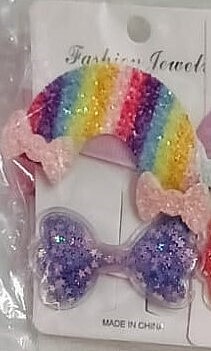 Bow and Rainbow Gliter Sparkle Hair Accessories pins for Girls (Multicolor) Bow and Rainbow Gliter Sparkle Hair Accessories pins for Girls (Multicolor)