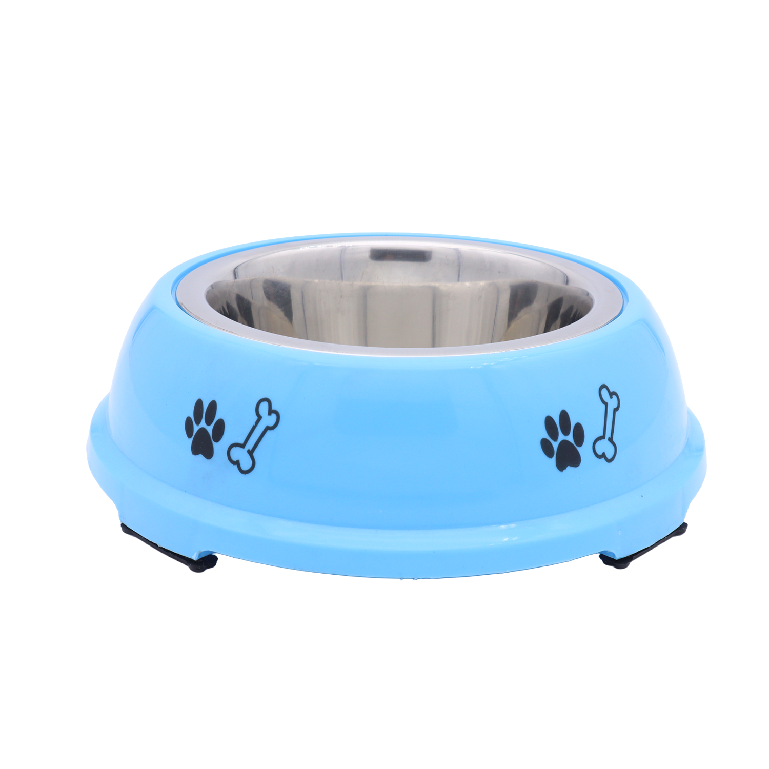BWB 2-in-1 Detachable Stainless Steel Pet Bowl 850 ml– Anti-Skid Vibrant Blue Plastic Outer Shell with Paw Print Design- Large BWB 2-in-1 Detachable Stainless Steel Pet Bowl 850 ml– Anti-Skid Vibrant Blue Plastic Outer Shell with Paw Print Design- Large