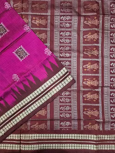 Box Tribal Bomkai Saree-Magenta