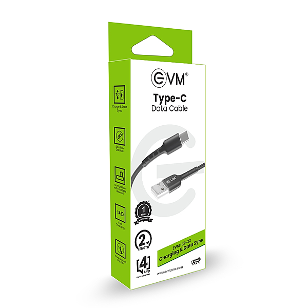 EVM C2-22 Type-C Cable, 2M - Black