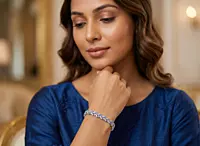 925 Silver Azure Petal Baguette Bracelet